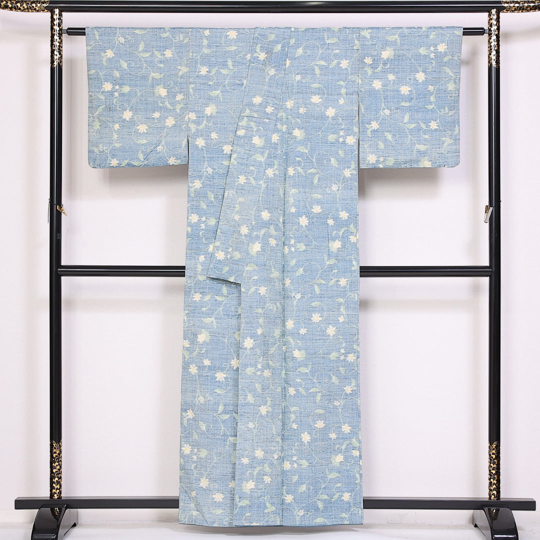 紬 身丈157cm 裄丈63cm Cランク 袷 正絹 広衿 真綿紬 1216-10128
