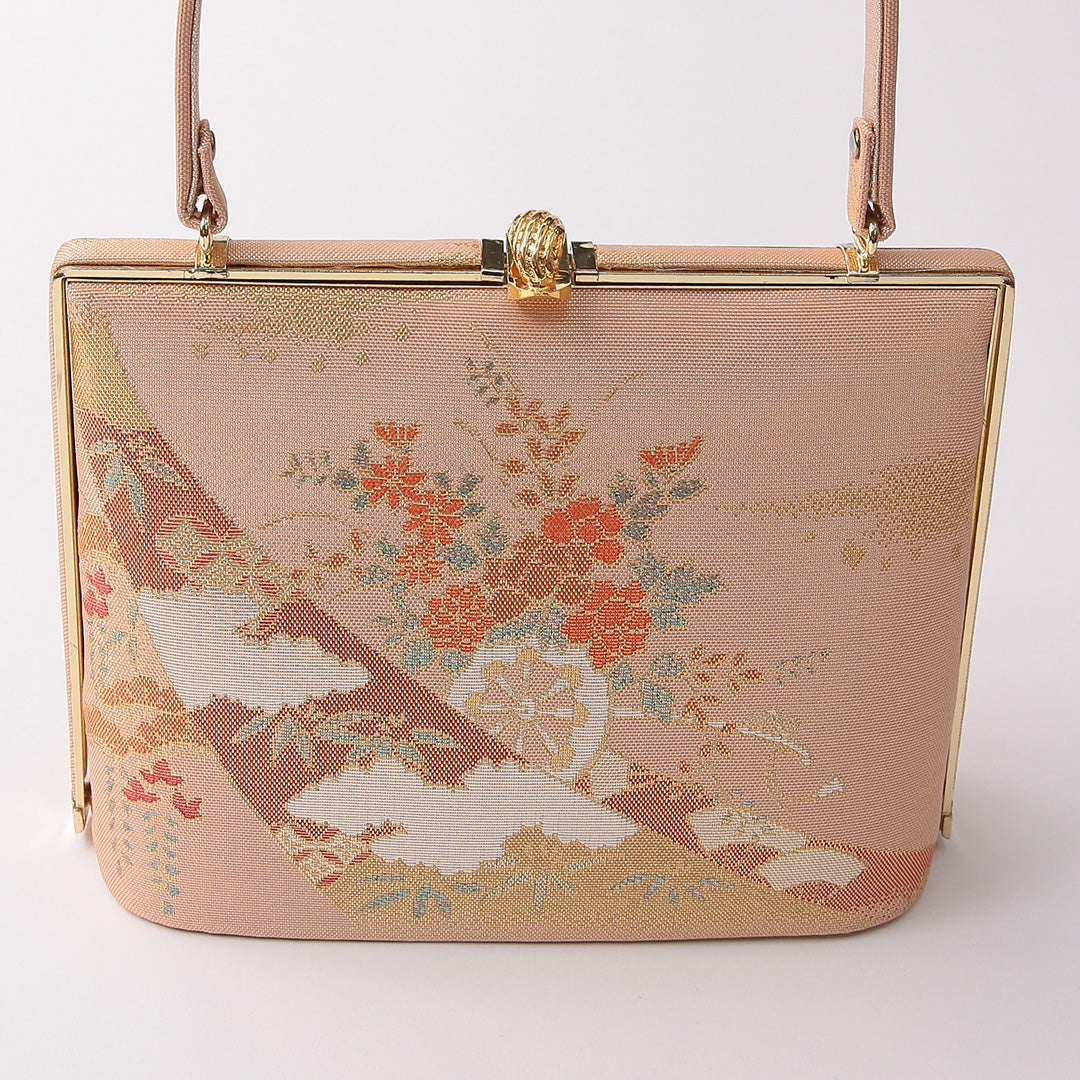 新古品 草履・バッグセット Nランク 礼装用 FREE 佐賀錦 吉祥文様 正絹 和装小物 朱系 1241-00982