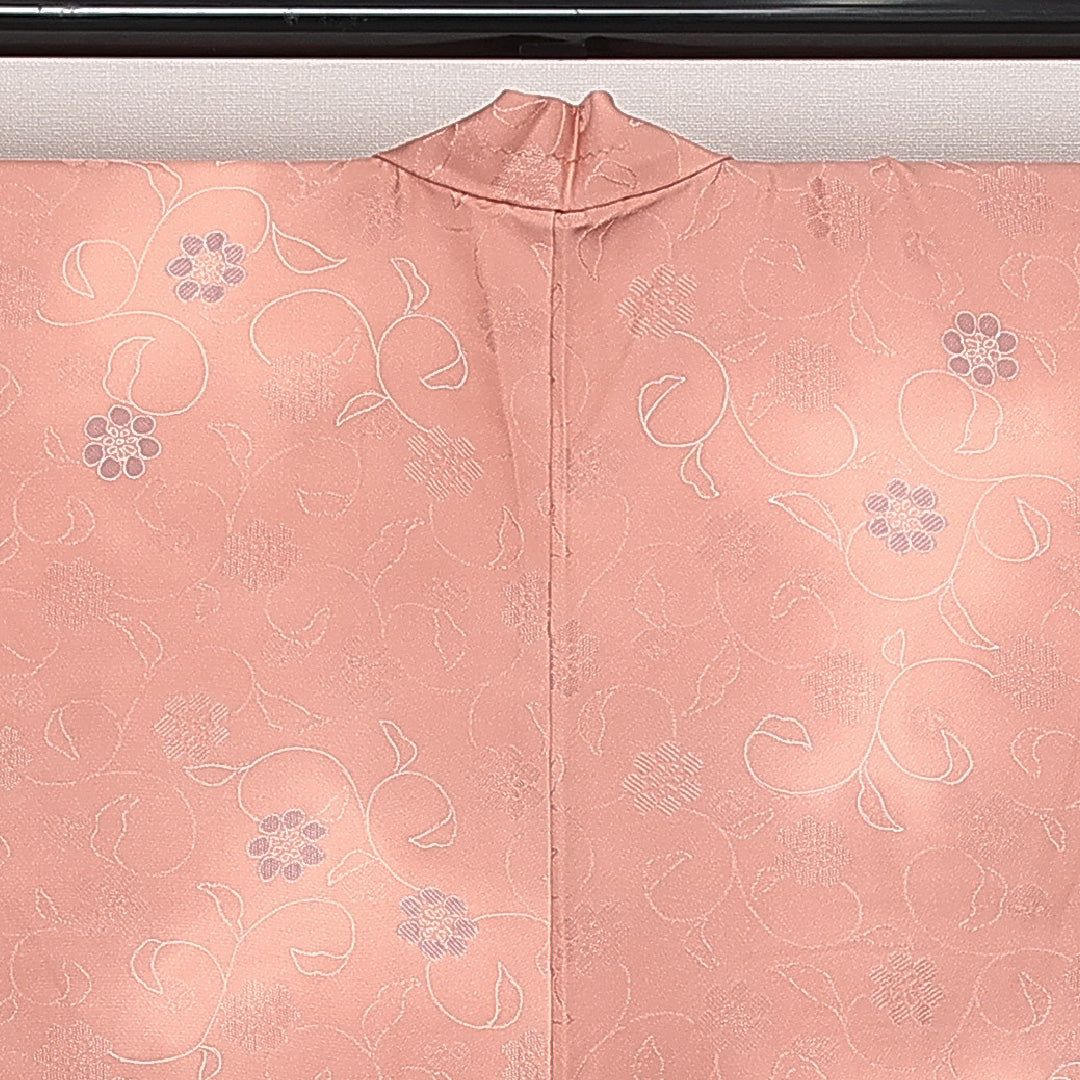 羽織 袷 身丈82cm 裄丈65cm 正絹 Sランク カジュアル Mサイズ ぼかし染 紐あり 唐華 ピンク系 RP 1232-13796