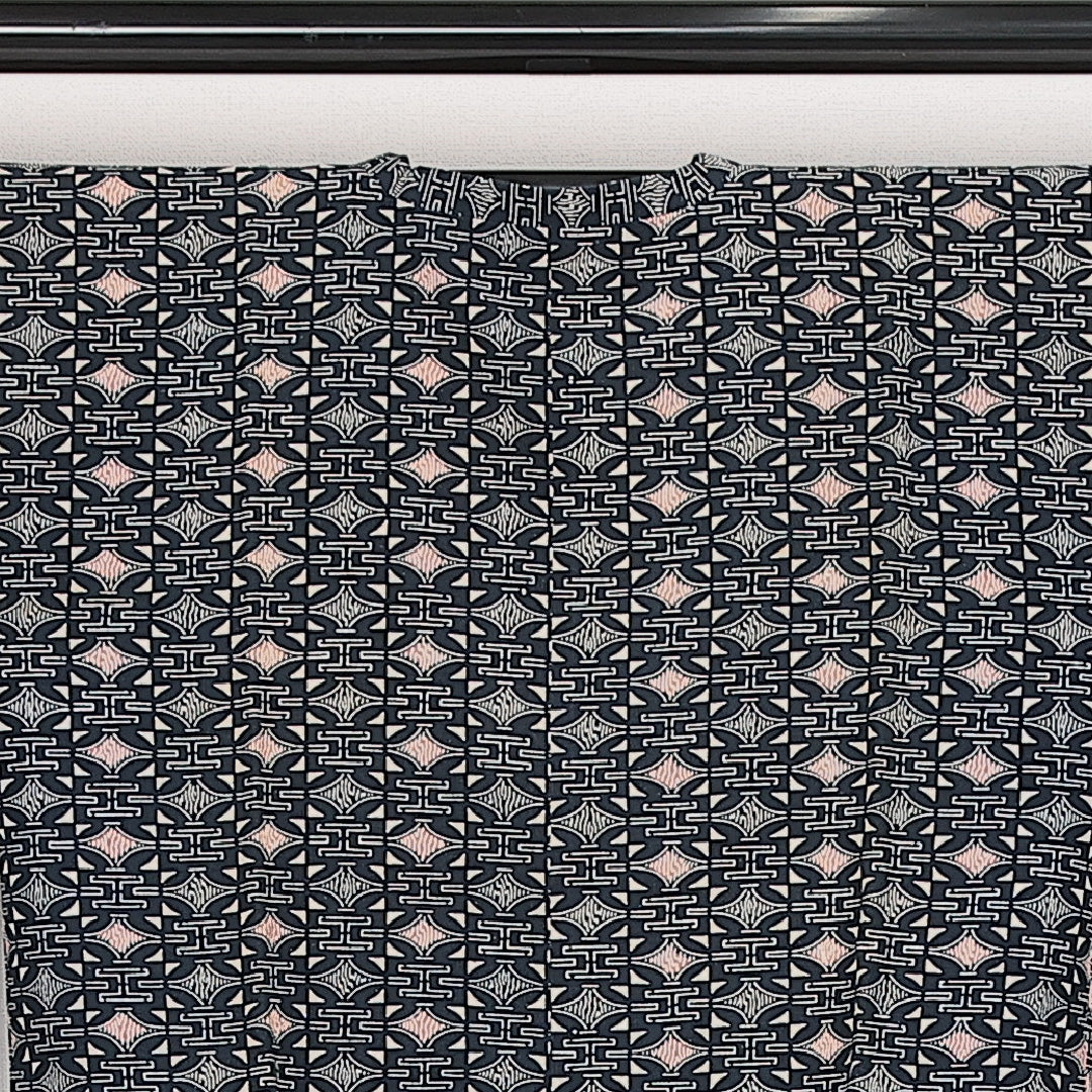 洗える着物 道行コート 袷 身丈90cm 裄丈65cm ポリエステル Aランク インフォーマル Mサイズ 紺系 HP 1237-13977