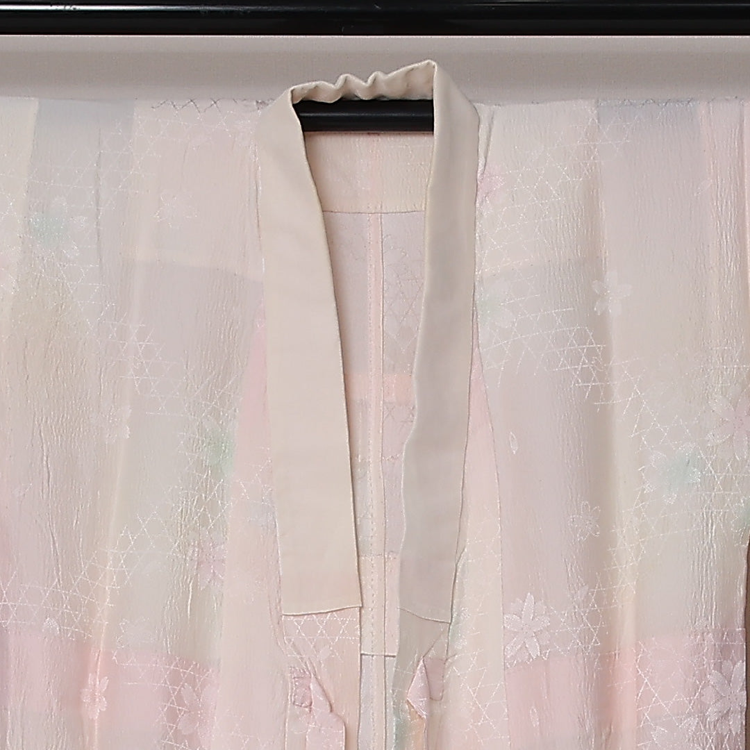 長襦袢 無双袖 身丈125cm 裄丈62cm 正絹 Sランク Mサイズ 桜 ピンク系 RP 1239-12698