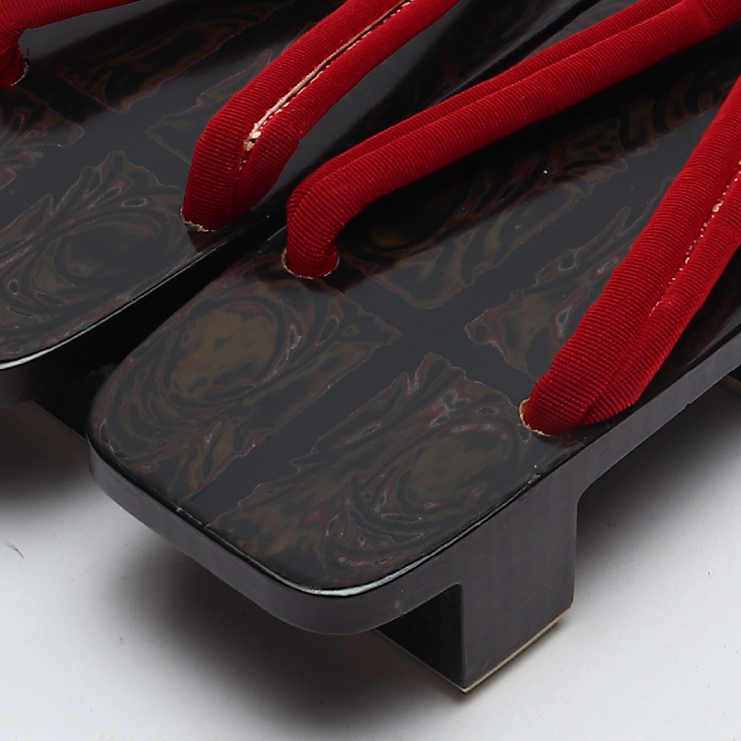 未使用品 下駄 カジュアル S 木製 Aランク 和装小物 黒系 1244-00801