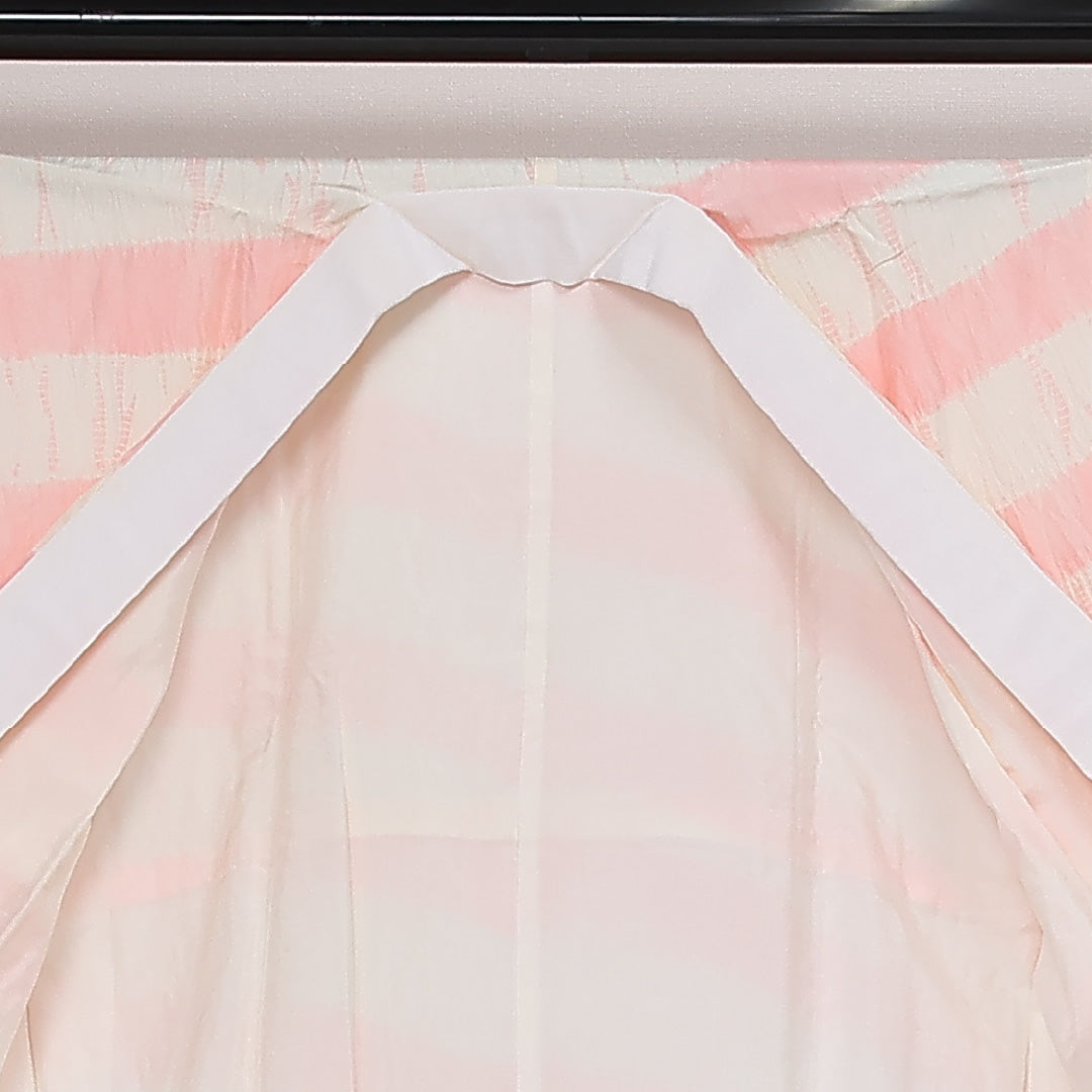 洗える着物 長襦袢 袷 身丈132cm 裄丈65cm ポリエステル Aランク XLサイズ 縞 ピンク系 RP 1239-13449
