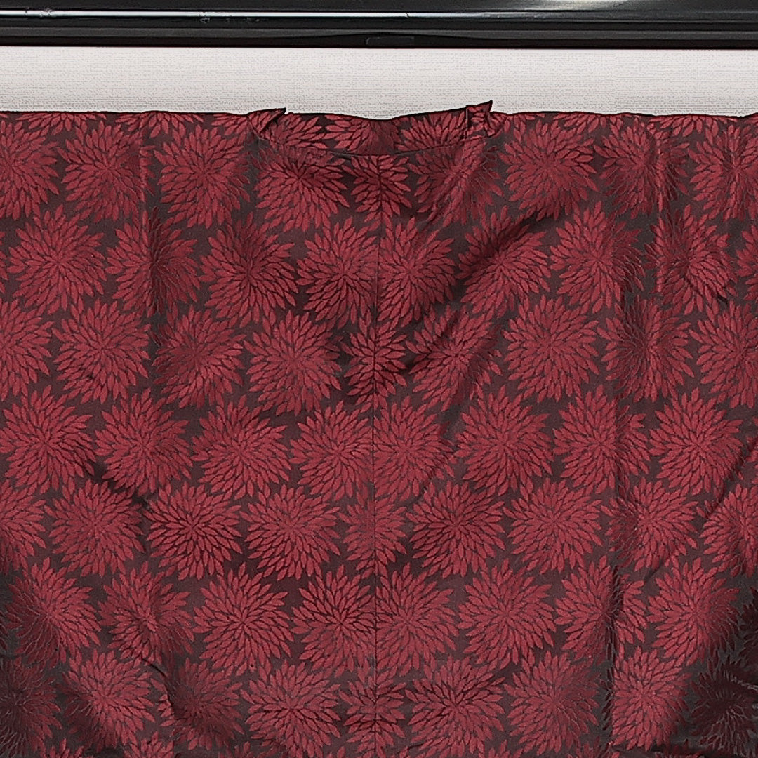 アンティーク 道行コート 単衣 身丈82cm 裄丈64cm 正絹 Aランク Mサイズ 菊 赤系 RP 1237-13864
