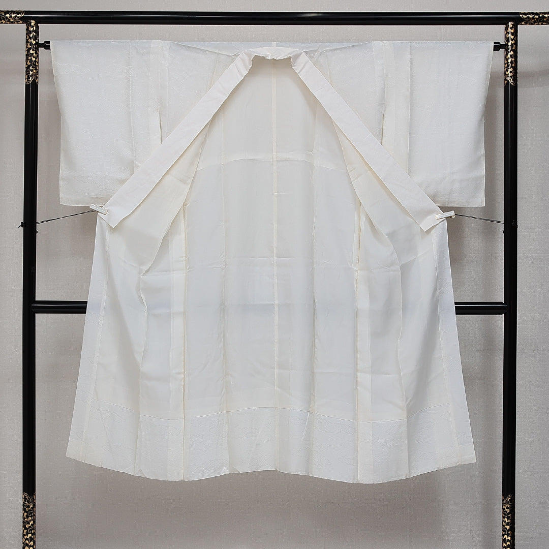 長襦袢 無双袖 身丈130cm 裄丈64cm 正絹 Sランク Lサイズ 吉祥文様 白系 RP 1239-14484