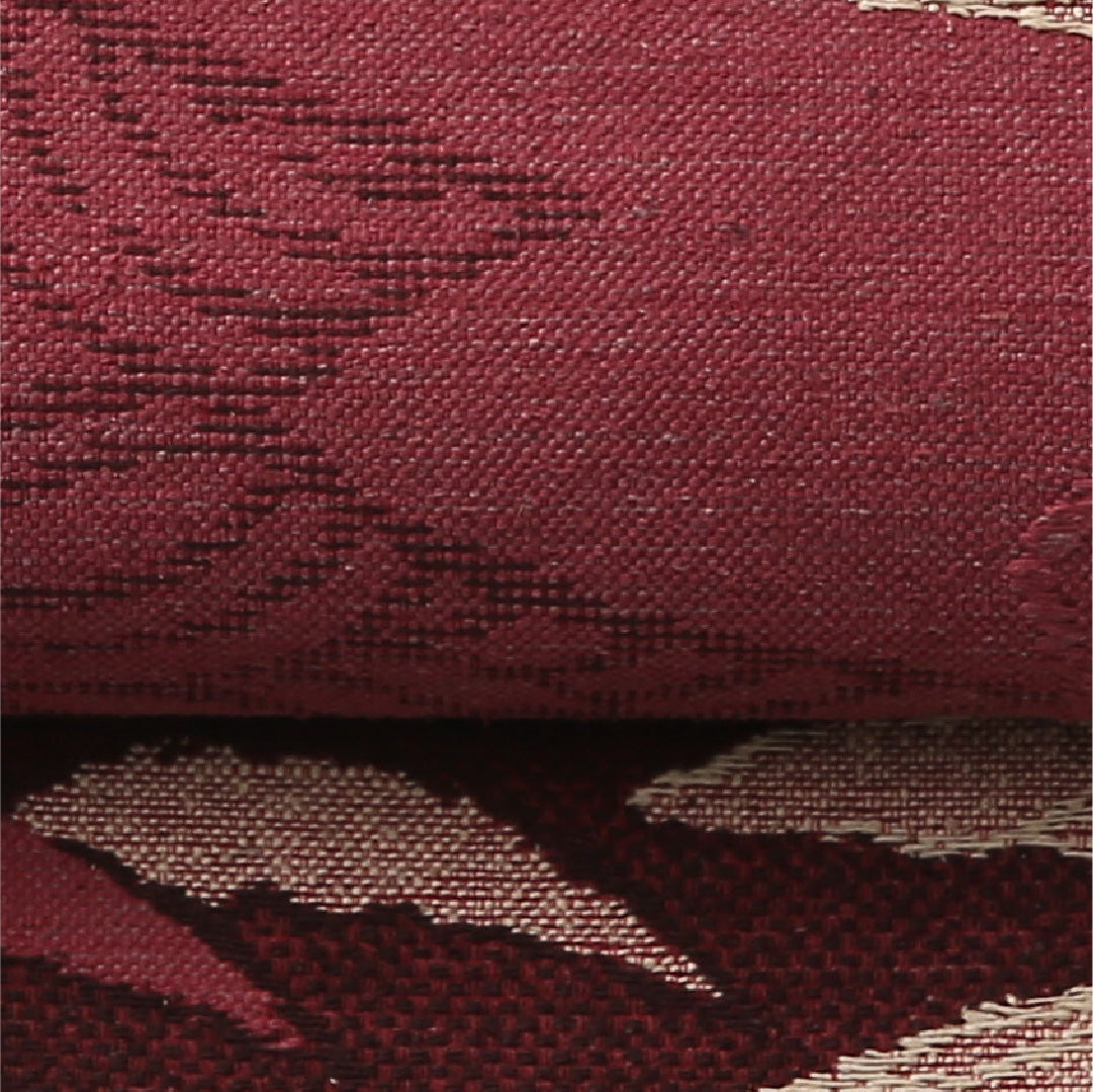 八寸名古屋帯 Sランク 帯丈383cm 正絹 六通 松葉仕立て 織り カジュアル 紬 遠山 ピンク系 LP 1245-02749