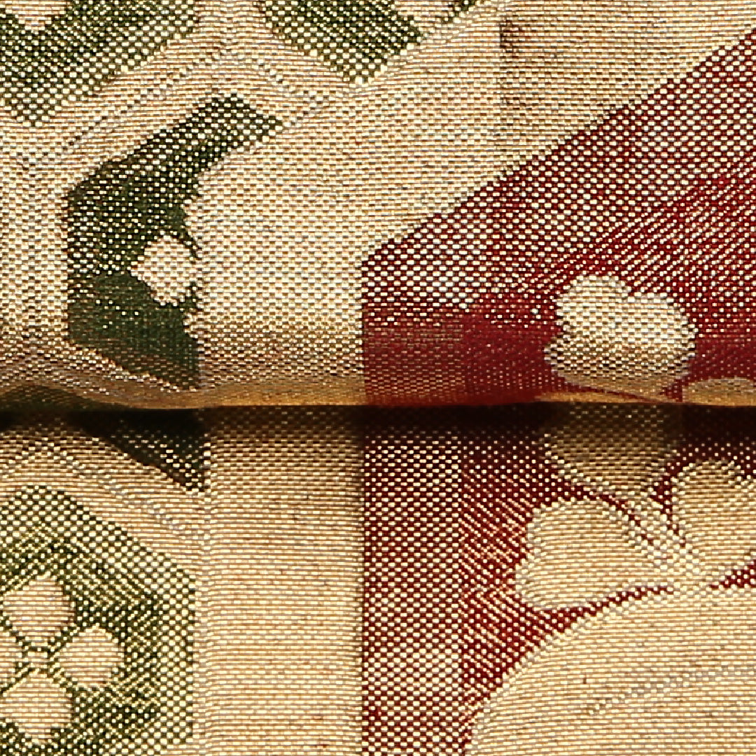袋帯 帯丈416cm 正絹 六通 帯端のみ未仕立て 帯芯なし フォーマル 花菱亀甲 菊 桐 金系 1243-01063