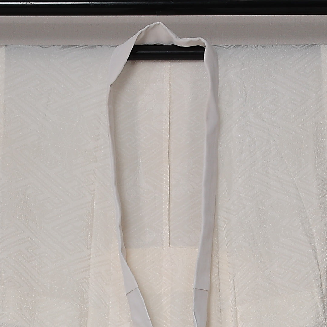 長襦袢 無双袖 身丈124cm 裄丈61cm 正絹 Sランク Mサイズ 居敷当て 白系 RP 1239-12649