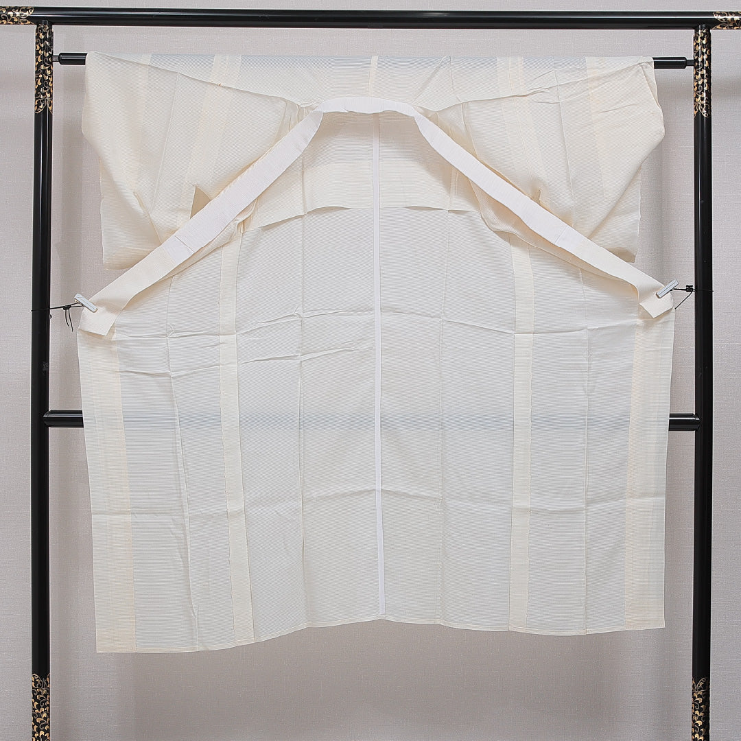 夏物 長襦袢 絽 身丈136cm 裄丈62cm 正絹 Cランク 2XLサイズ 無地 クリーム系 M4 1239-16521