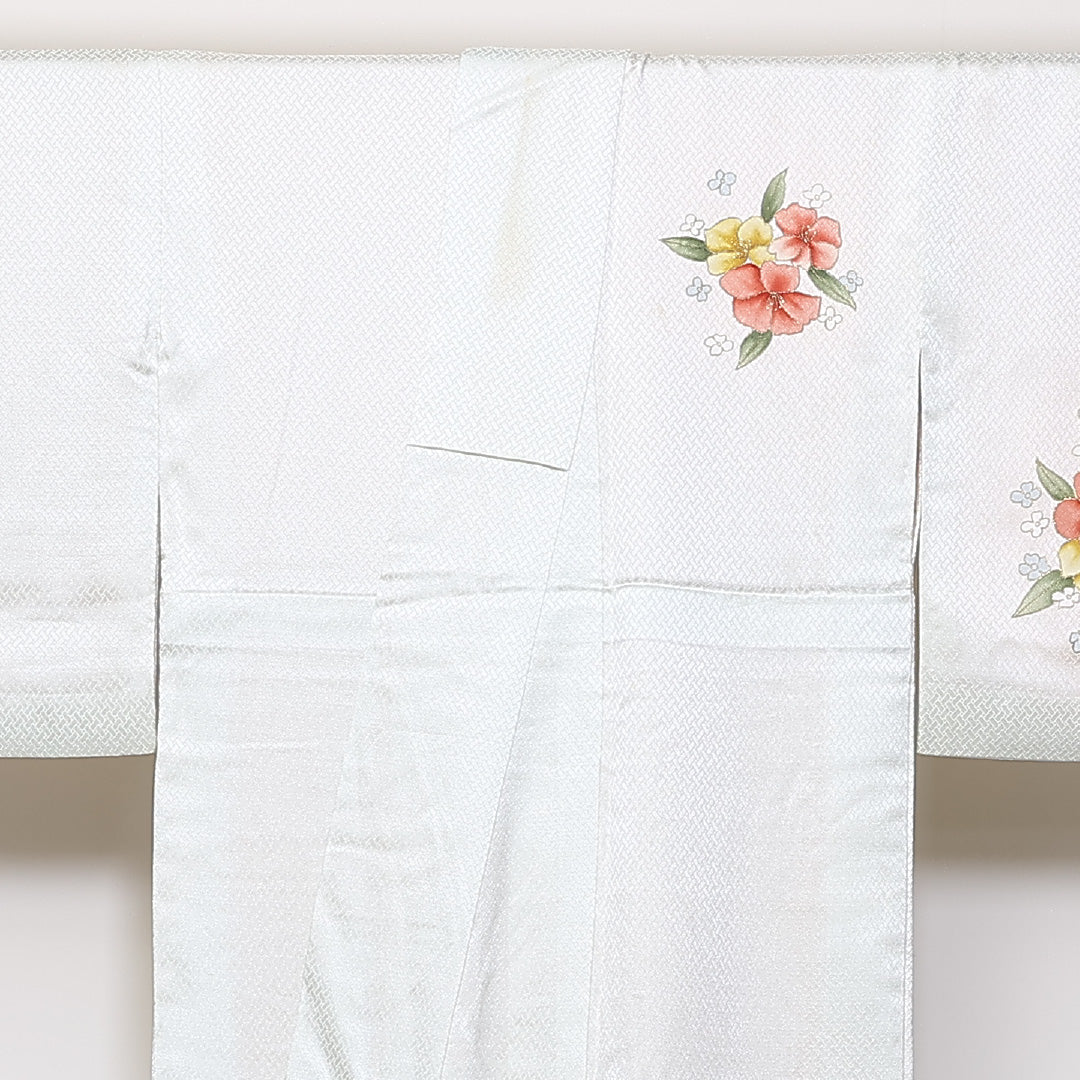付下げ 袷 身丈158cm 裄62.5cm 正絹 牡丹 金彩 Bランク 1212-00674