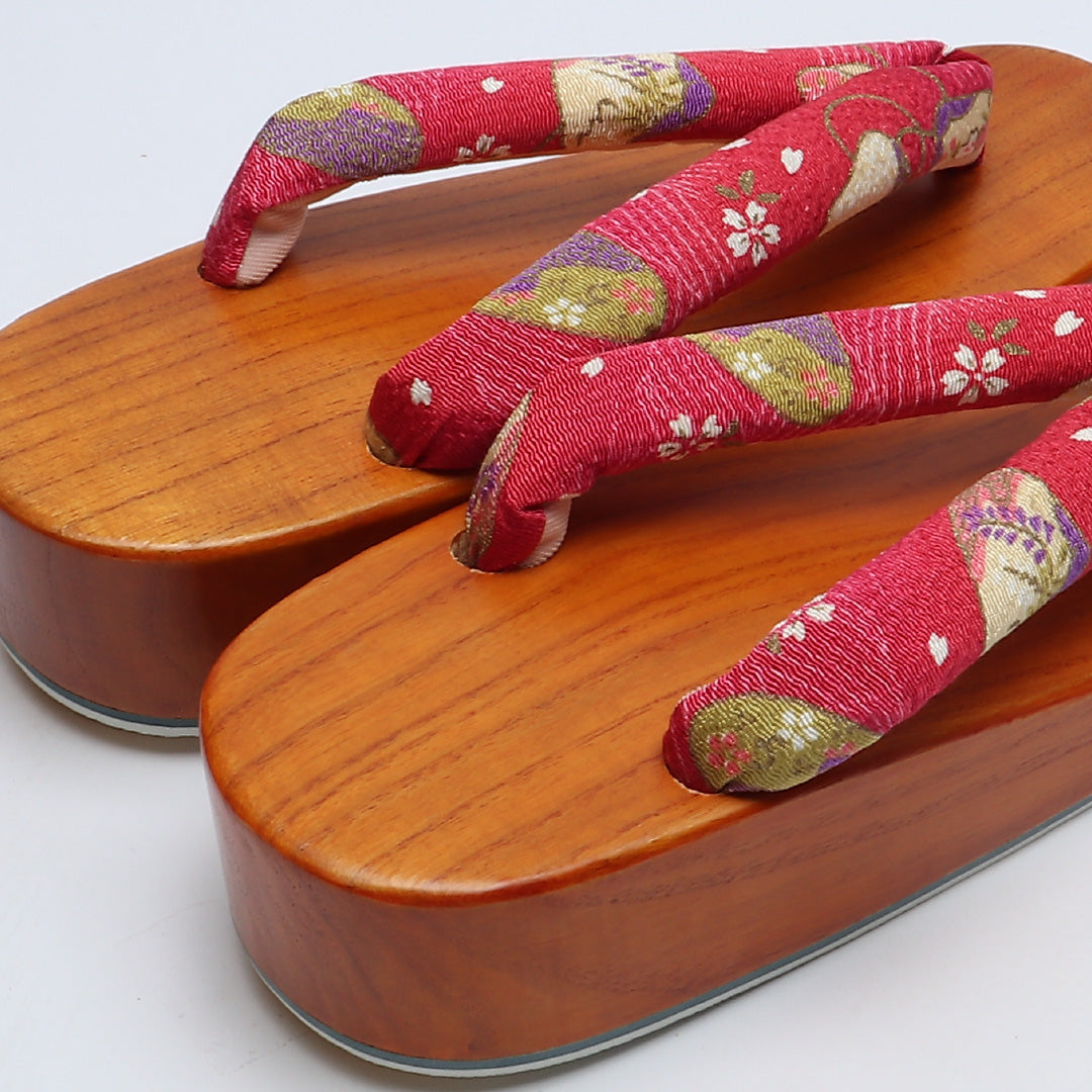 未使用品 夏物 下駄 カジュアル 木製 Sランク 和装小物 茶系 1244-00714