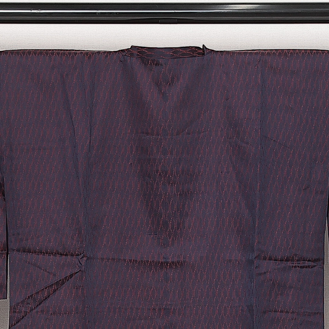 道行コート 単衣 身丈115cm 裄丈61cm 正絹 Sランク セミフォーマル Sサイズ 立涌 紫系 RP 1237-13924
