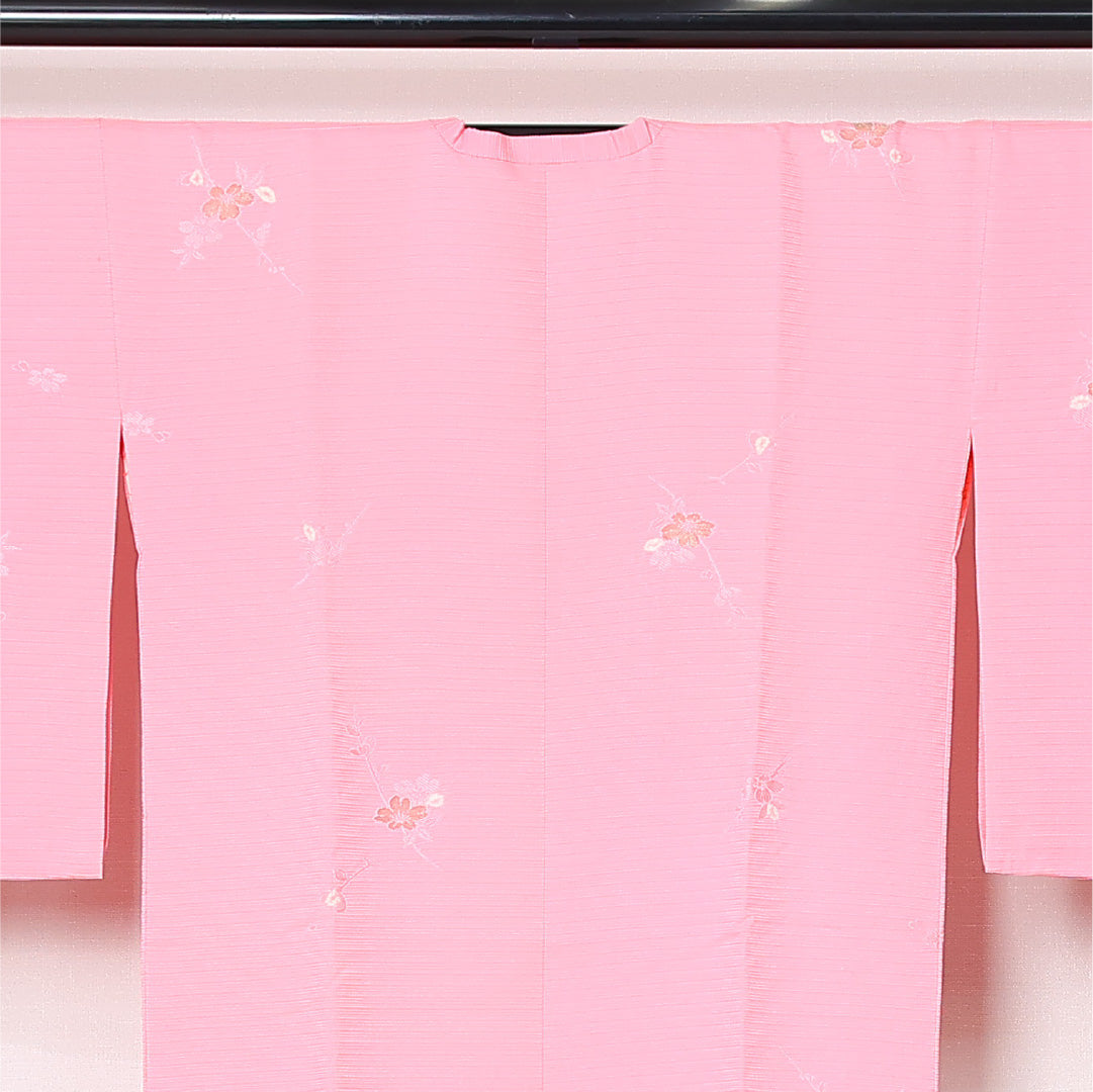 道行コート 袷 身丈95cm 裄丈66cm 正絹 Sランク セミフォーマル Mサイズ ポケットあり 桜 ピンク系 RP 1237-12800