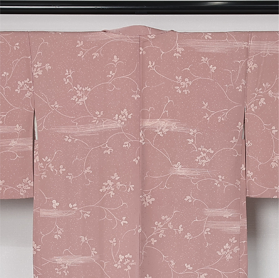 羽織 袷 身丈75cm 裄丈63cm 正絹 Sランク カジュアル Sサイズ 紐あり 唐草 ピンク系 RP 1232-12560