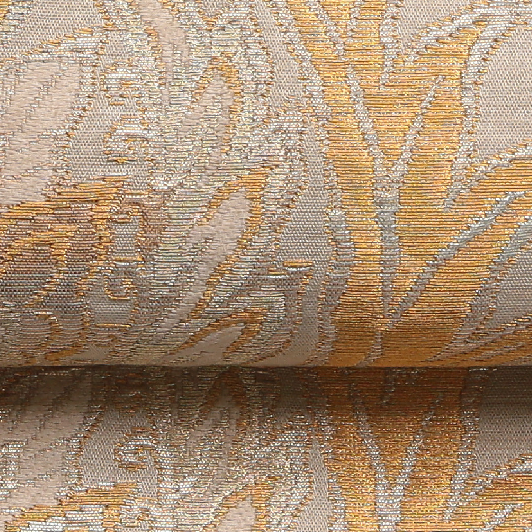アンティーク 袋帯 帯丈408cm 正絹 六通 唐草華文 クリーム系 1243-01457