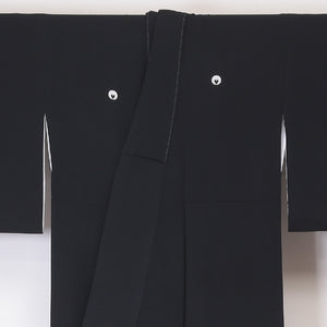 黒留袖 袷 身丈158cm 裄64cm 正絹 五つ紋 比翼仕立て 下り藤 笠松 黒系 Aランク 1211-00115
