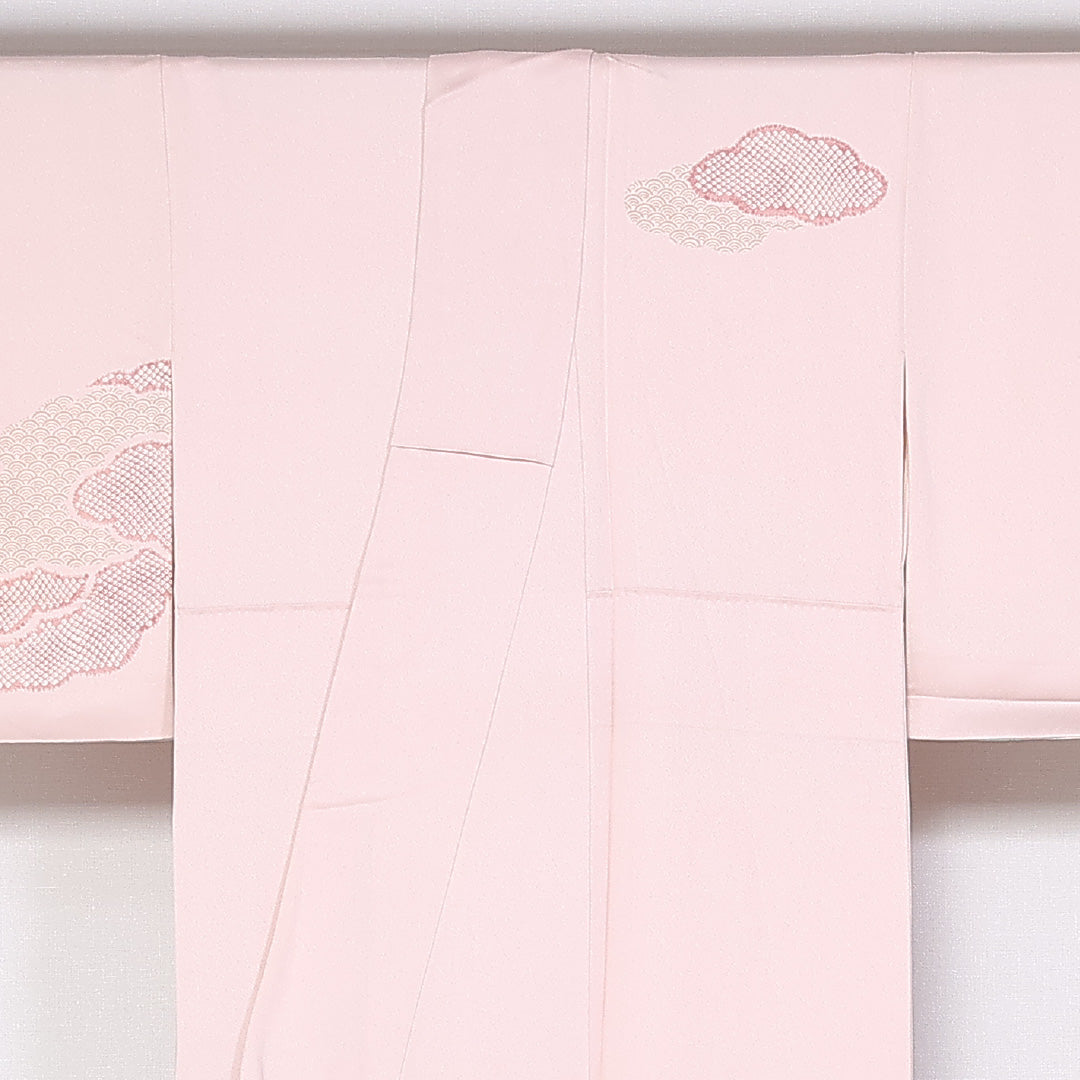 訪問着 袷 身丈153cm 裄64.5cm 正絹 扇 吉祥文様 茶屋辻 パールトーン加工 Aランク 1212-00807