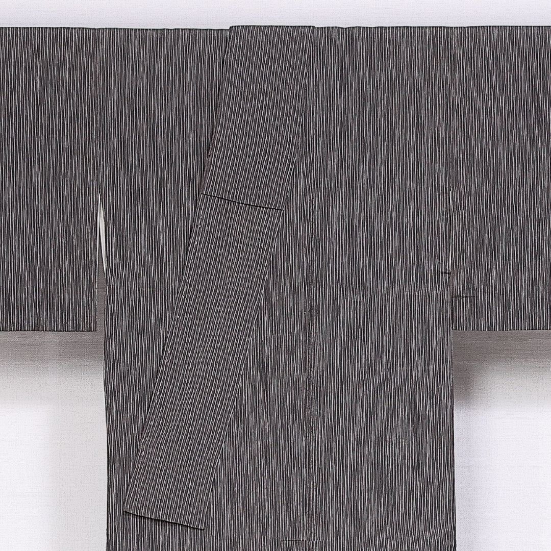 小紋 袷 身丈142cm 裄丈60cm 正絹 Sランク インフォーマル 広衿 XSサイズ 抽象柄 茶系 RP 1221-10132