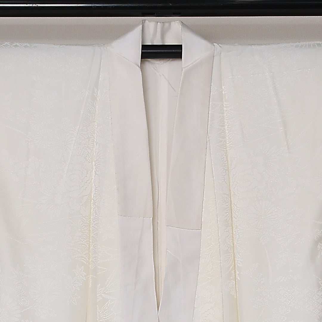長襦袢 無双袖 身丈126cm 裄丈65cm 正絹 Dランク Mサイズ クリーム系 LP 1239-12676