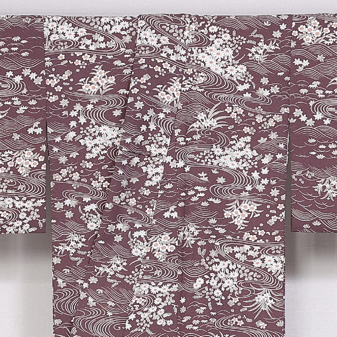 小紋 身丈161cm 裄丈64cm Aランク 袷 洗える着物 ポリエステル 広衿 1215-10027