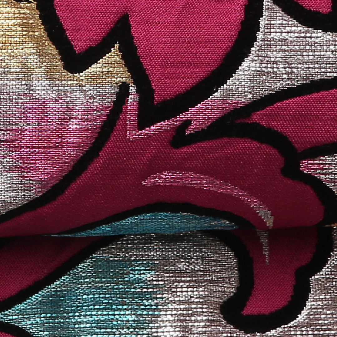 アンティーク 袋帯 帯丈392cm 六通 Aランク 正絹 蓮 唐草 個性的 遊び心 ピンク系 1223-01571