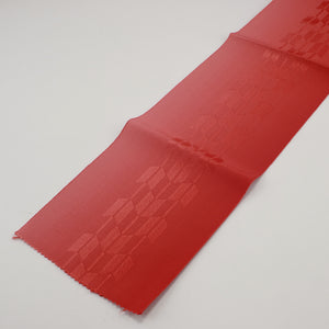 半幅帯 帯丈344cm 矢絣 正絹 単衣帯 全通 未仕立て カジュアル Bランク 赤系 1225000120412