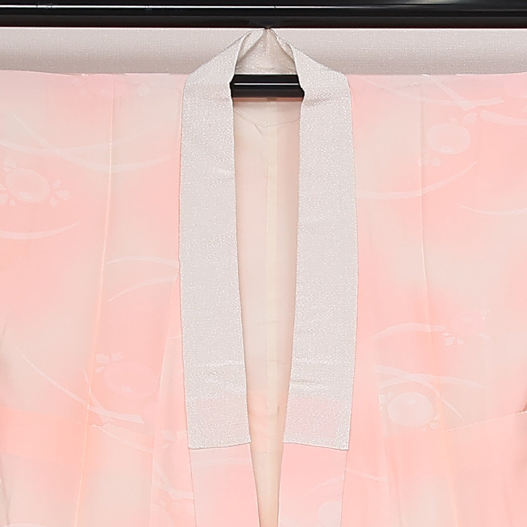 長襦袢 無双袖 身丈123cm 裄丈64cm 正絹 Aランク Sサイズ 芝草 上品 しとやか ピンク系 HP 1239-13498