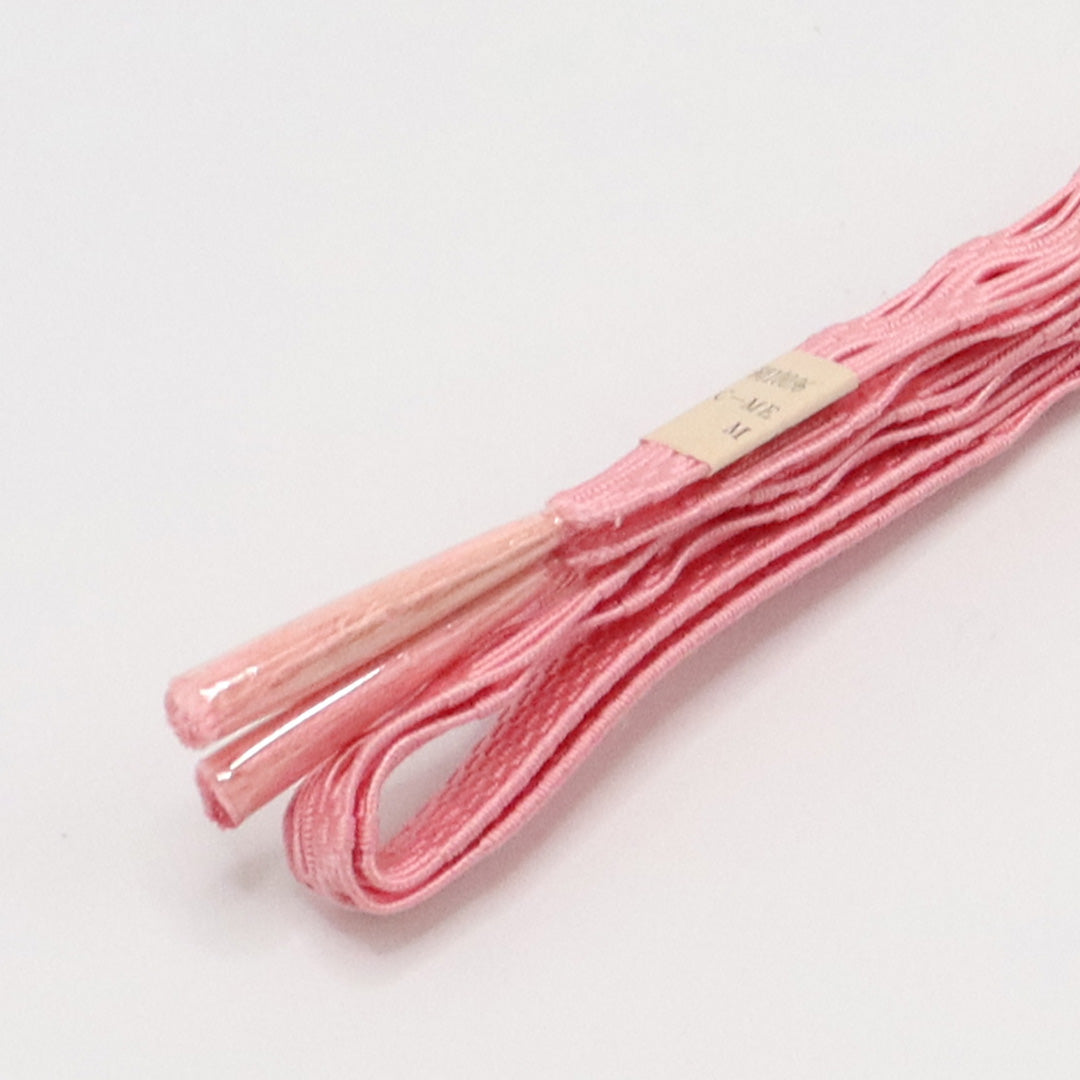 新古品 帯締め 夏物 正絹 Nランク 平組紐 レース組 ピンク系 1236-01106