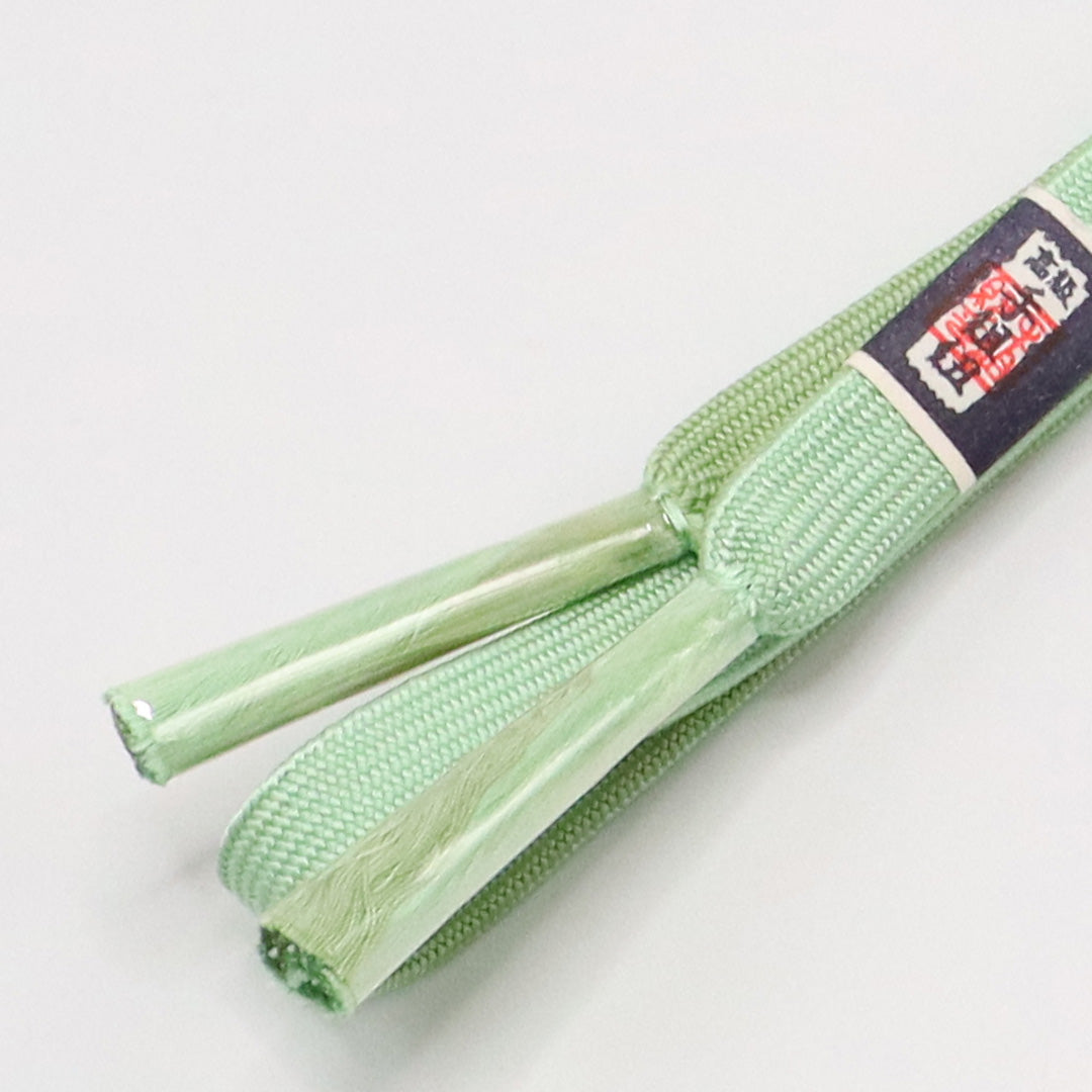 新古品 帯締め 正絹 Nランク 平組紐 高麗組 緑系 1236-01177
