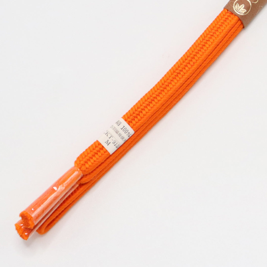 新古品 帯締め 正絹 Nランク 平組紐 平唐組 朱系 1236-01262