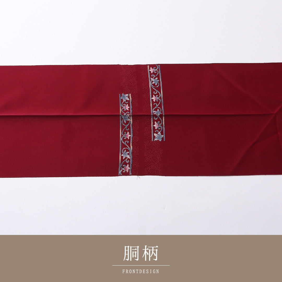 八寸名古屋帯 Aランク 帯丈349cm 正絹 ポイント柄 松葉仕立て 織り カジュアル 唐華 赤系 LP 1245-02714