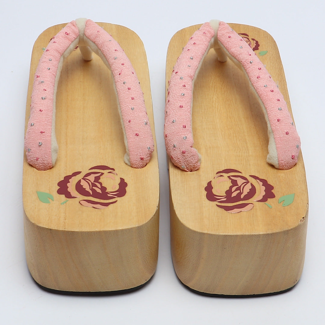 未使用品 夏物 下駄 カジュアル 木製 Aランク 和装小物 茶系 1244-00709
