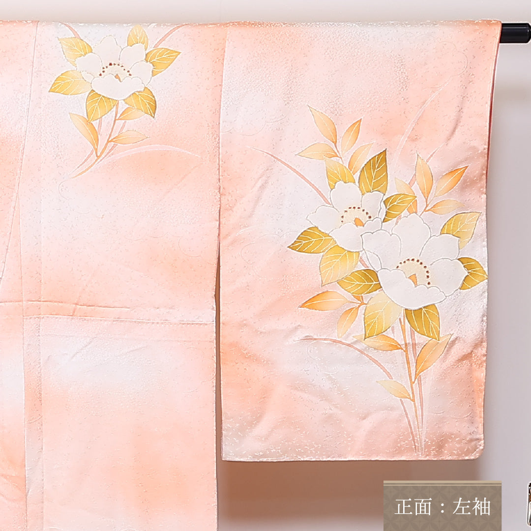 金駒刺繍 訪問着 袷 身丈162cm 裄68cm 正絹 ぼかし 雲取 付下げ Sランク 1212-00685