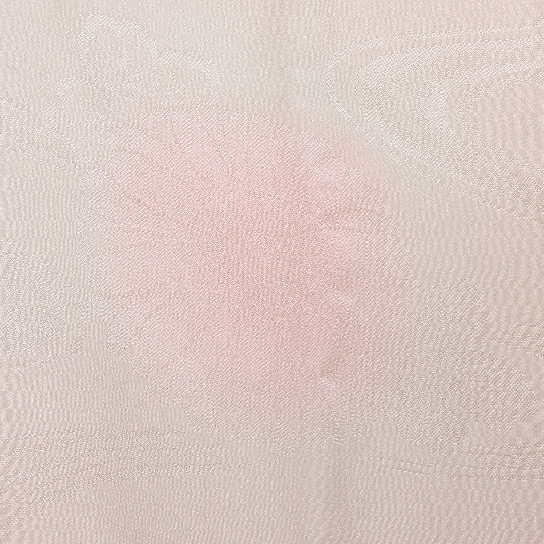 長襦袢 無双袖 身丈121cm 裄丈64cm 正絹 Aランク Sサイズ 流水 菊 ピンク系 RP 1239-13469