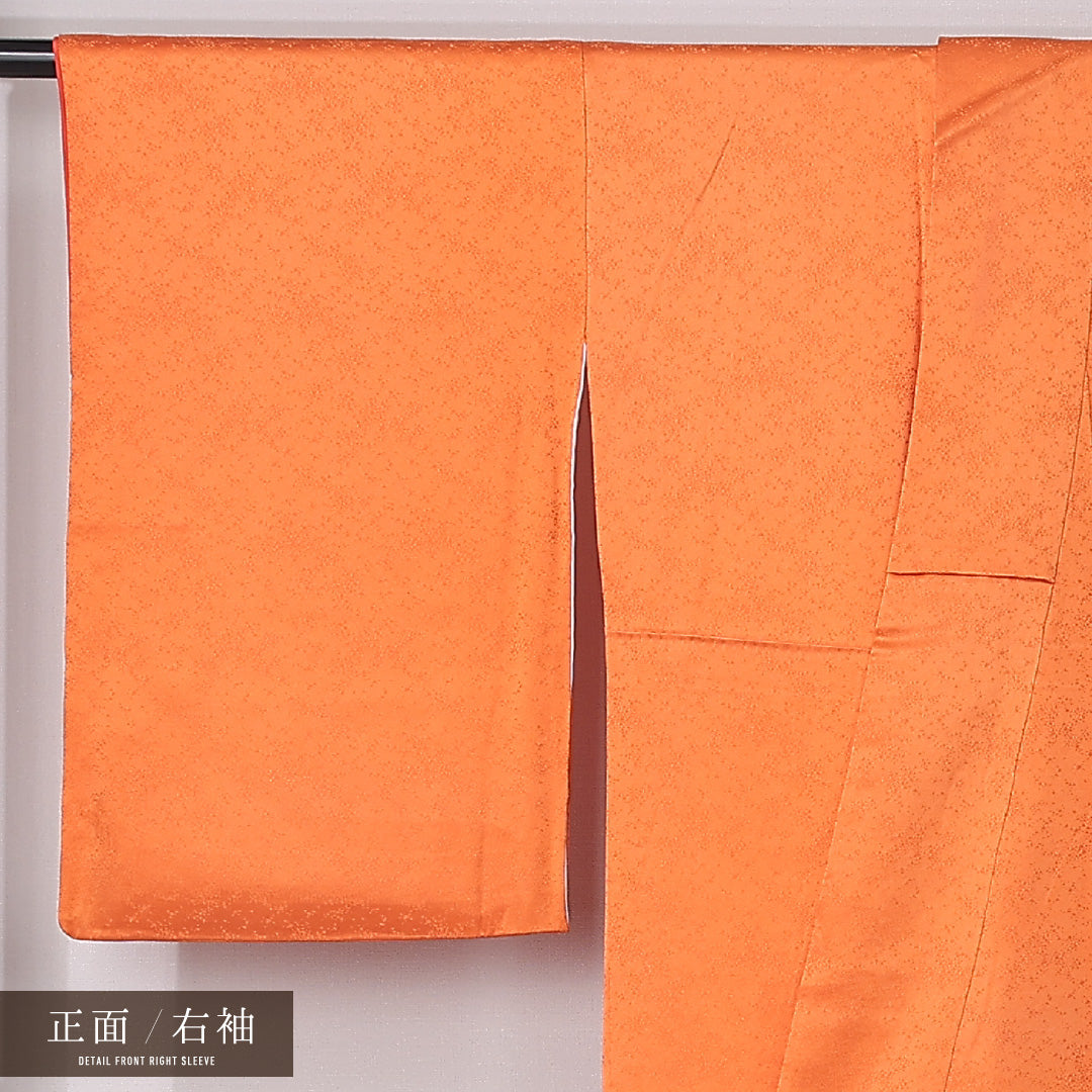 付下げ 袷 身丈162cm 裄丈66cm 正絹 Aランク インフォーマル 広衿 Lサイズ 刺繍 牡丹 朱系 RP 1218-12439