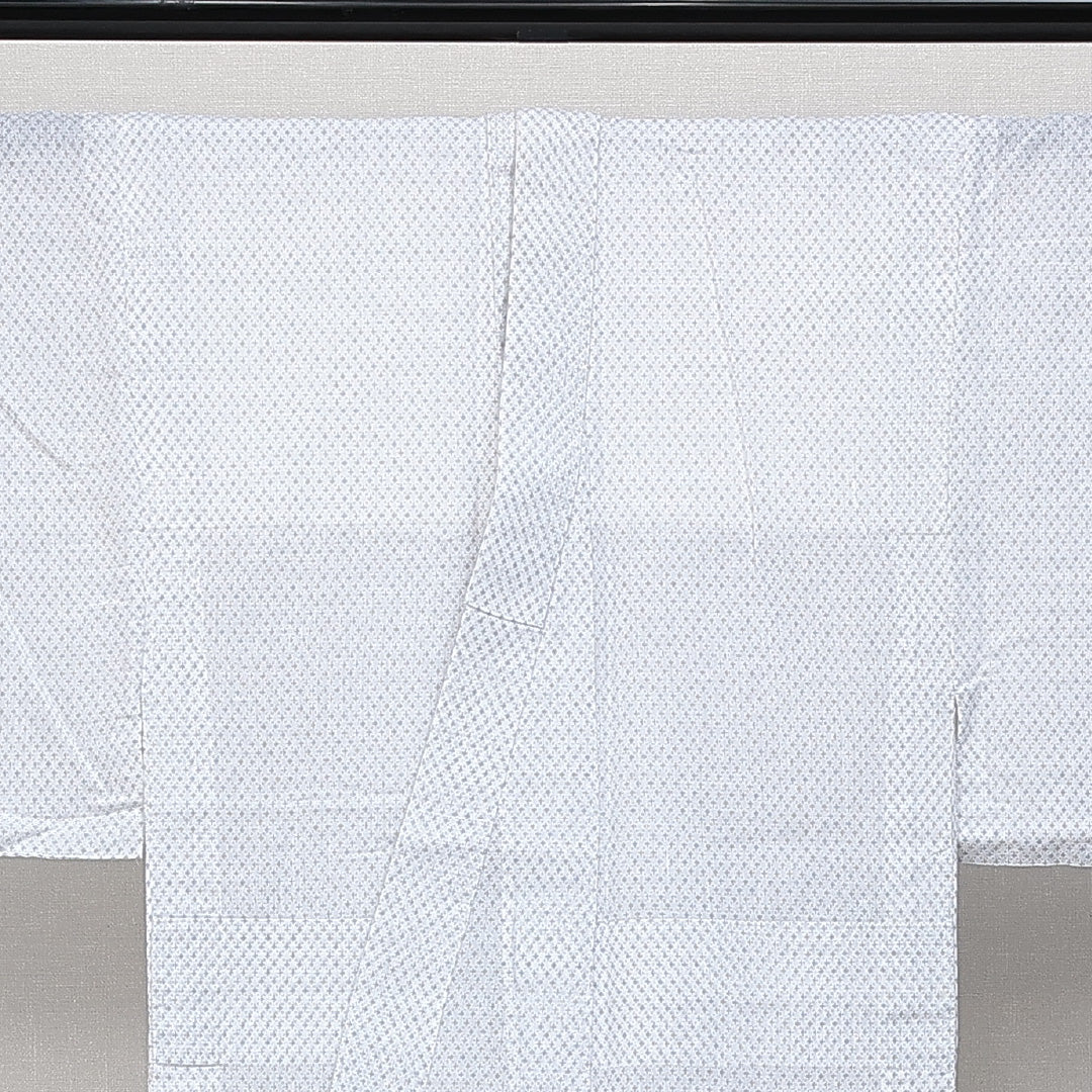 木綿の浴衣 男性用（紬） 夏物 洗える着物 夏物 身丈131cm 裄丈66cm 木綿 Sランク XSサイズ 選択必須 居敷当て 肩当て 十字絣 白系 1219-14588