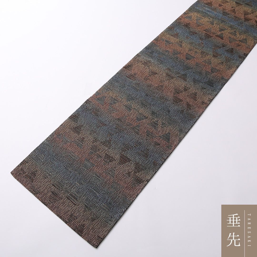 袋帯 帯丈440cm 正絹 六通 セミフォーマル 綴れ織 鱗 多色系 1243-01615