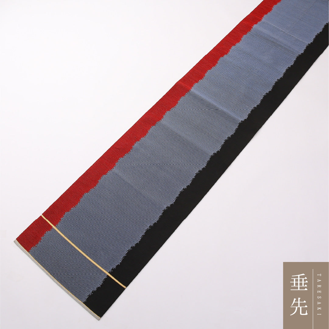 八寸名古屋帯 Aランク 帯丈344cm 正絹 六通 松葉仕立て 織り カジュアル 創作柄 グレー系 RP 1245-02299