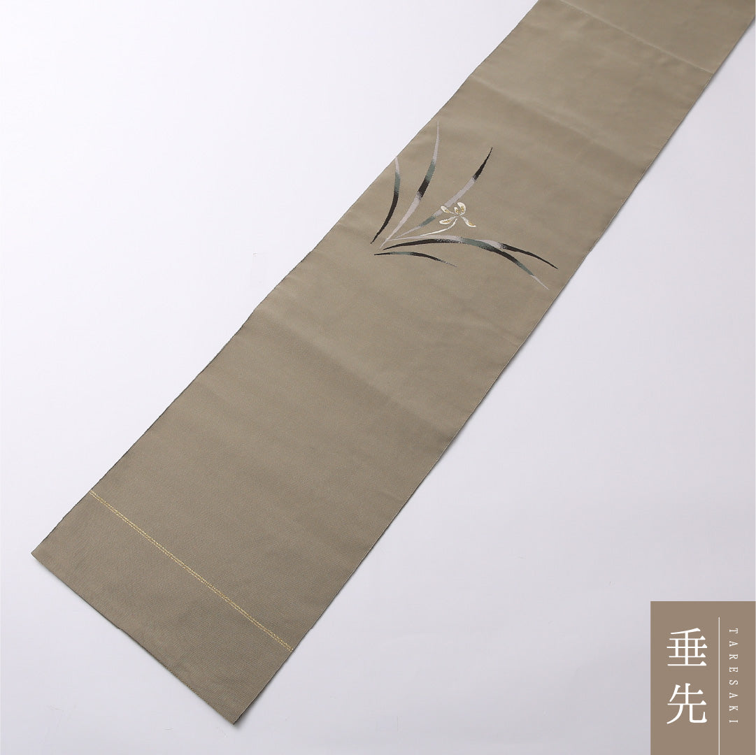 名古屋帯 ポイント柄 帯丈349cm カジュアル Cランク 正絹 綴れ織 上品 しとやか グレー系 1224-02633