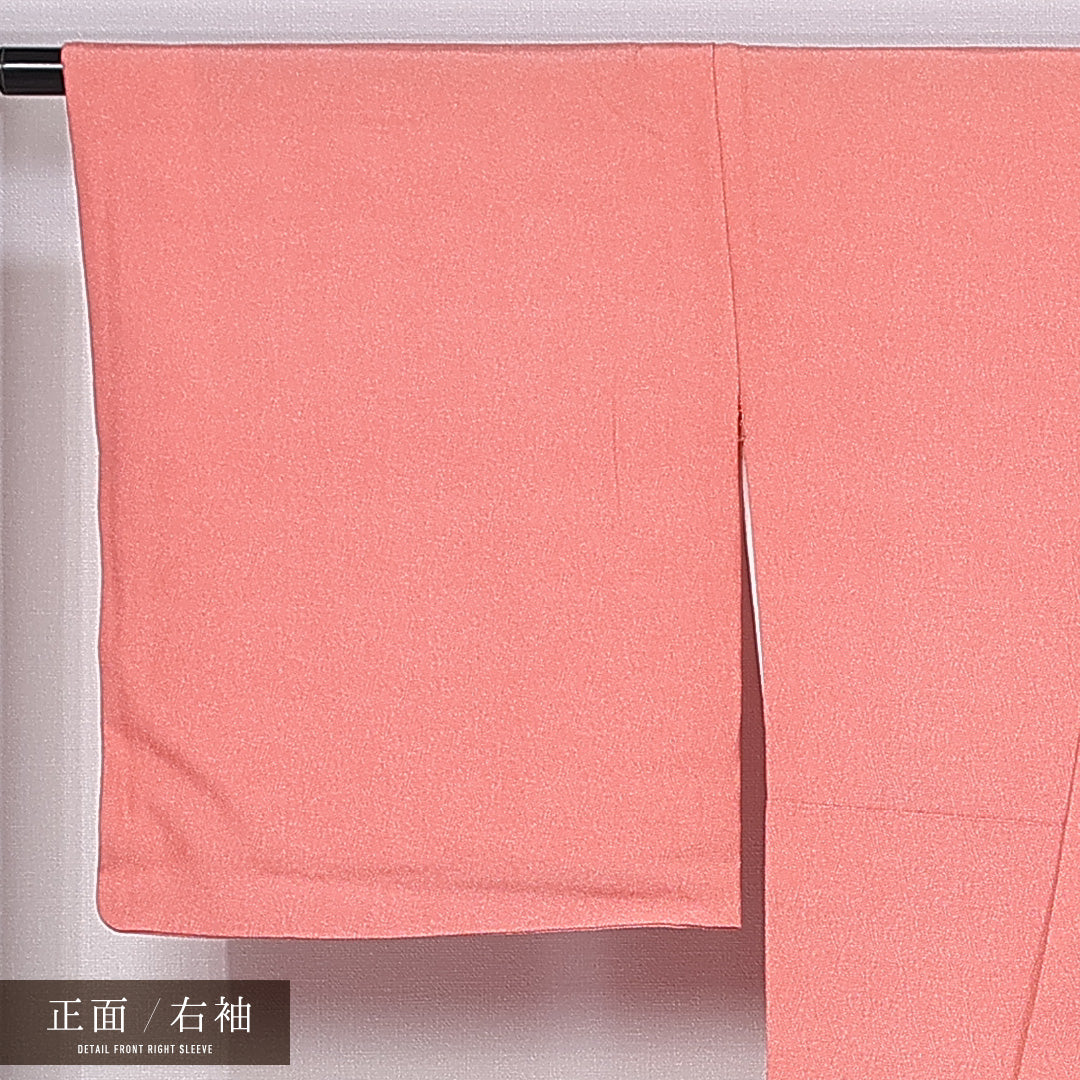 江戸小紋 (鮫) 袷 身丈166cm 裄丈59cm 正絹 Sランク インフォーマル 広衿 XLサイズ ピンク系 RP 1220-11196