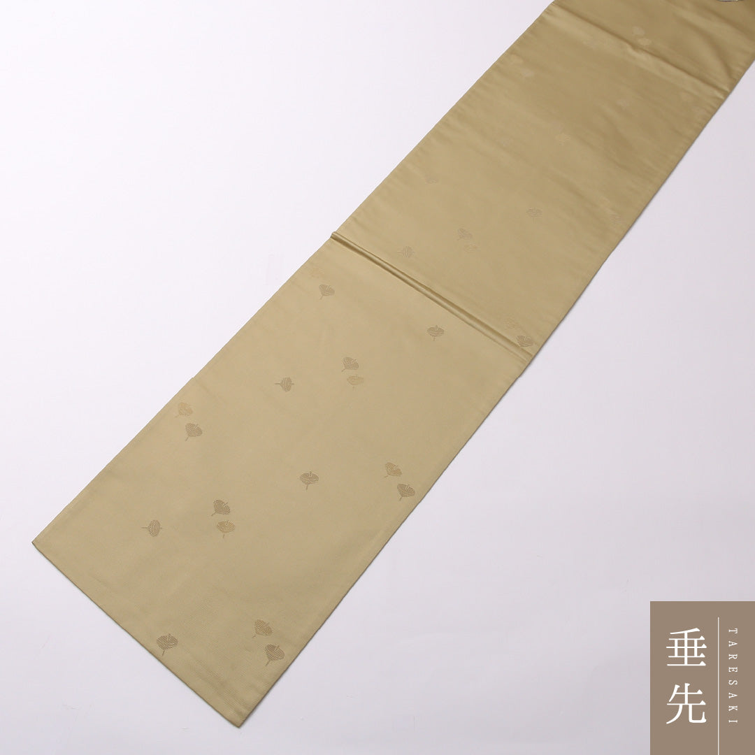 袋帯 帯丈432cm 正絹 ポイント柄 インフォーマル 綴れ織 ベージュ系 1243-01495