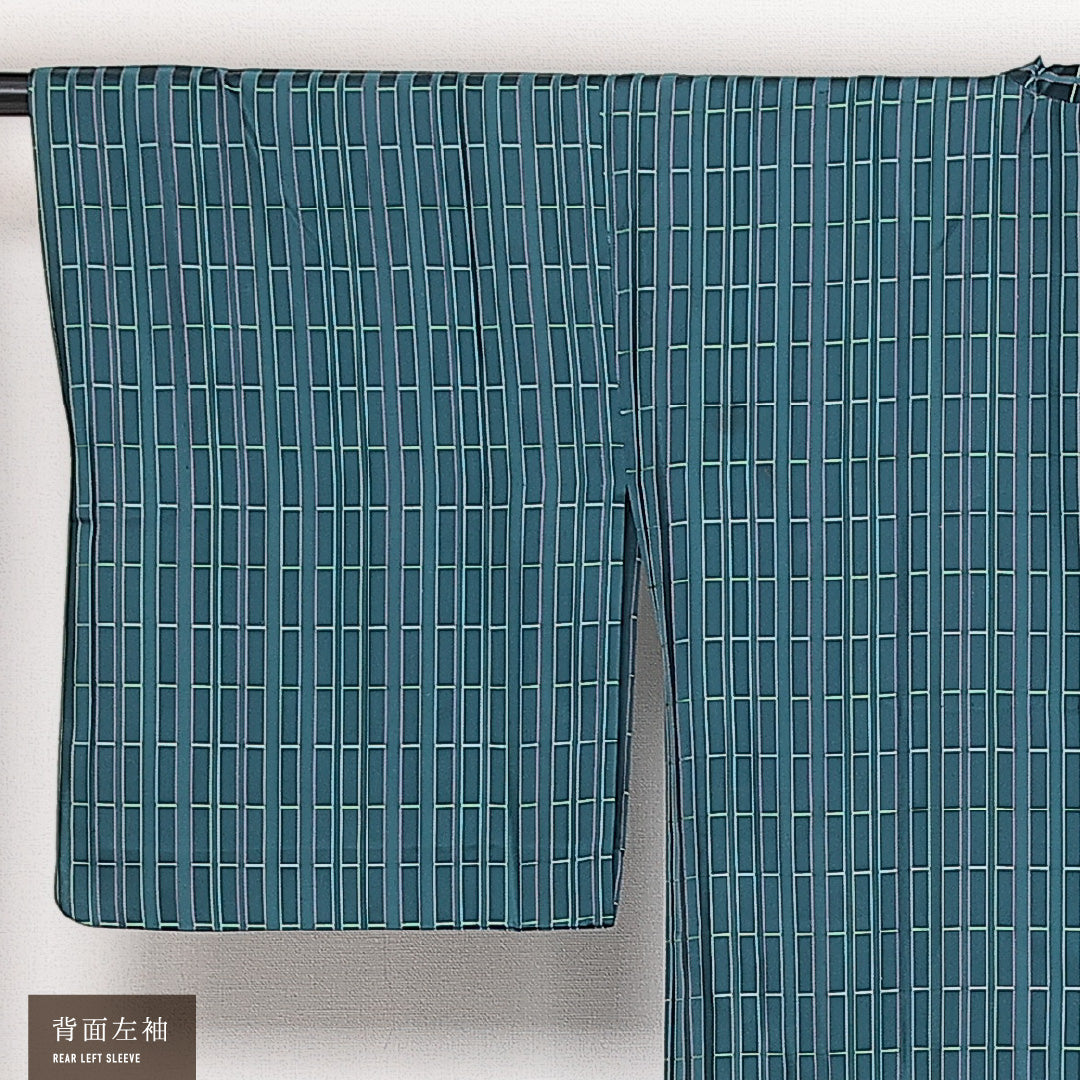 道行コート 単衣 身丈129cm 裄丈64cm 正絹 Sランク セミフォーマル Mサイズ 青系 RP 1237-13976