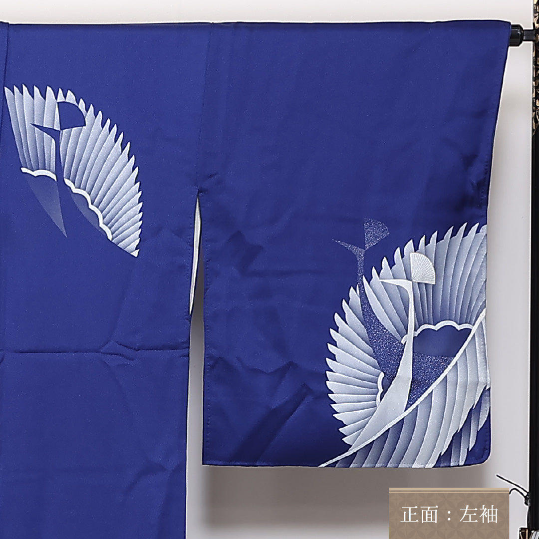 訪問着 袷 身丈167cm 裄66.5cm 正絹 孔雀 Bランク 1212-00699