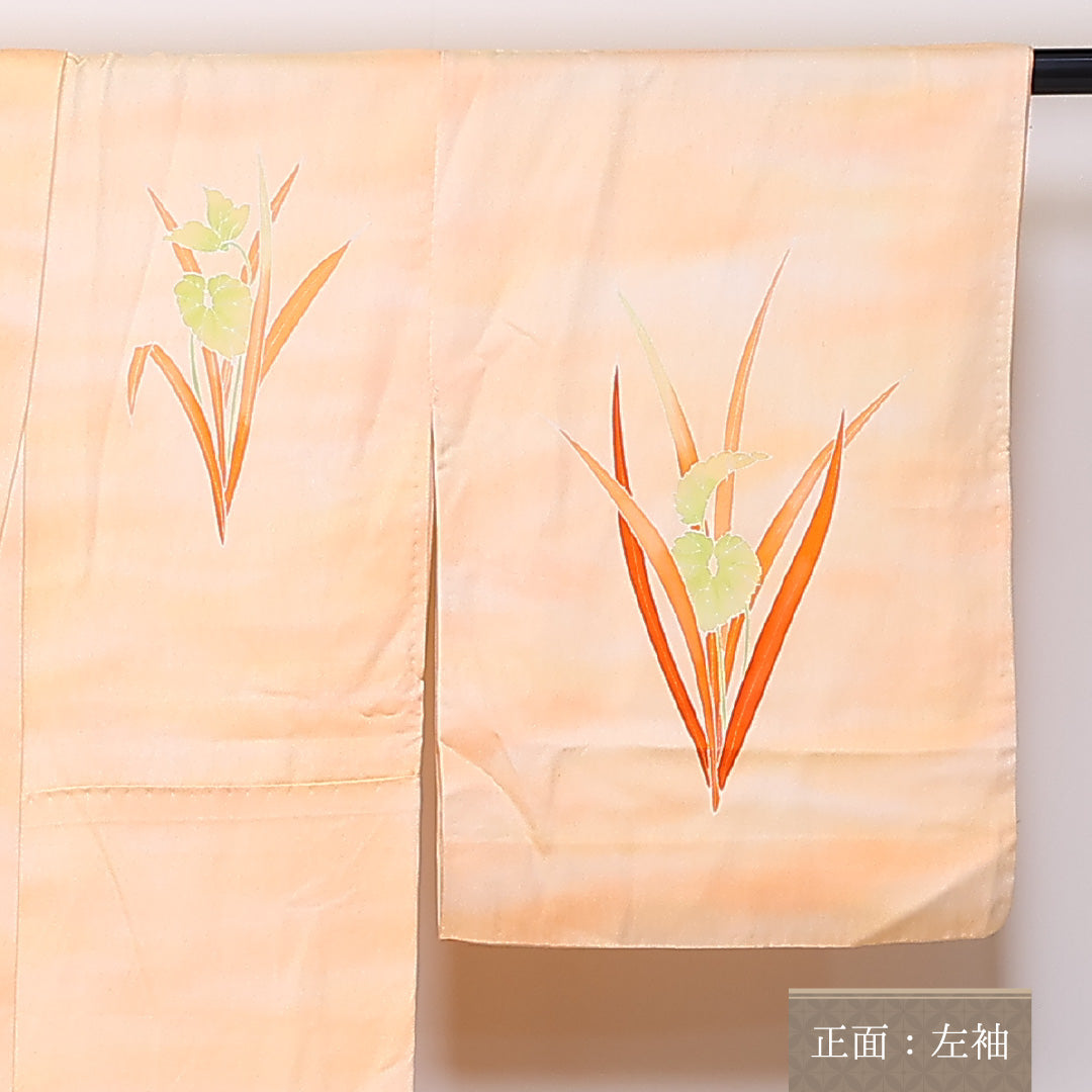 付下げ 袷 身丈160cm 裄63cm 正絹 ぼかし 菖蒲 Aランク 1212-00677