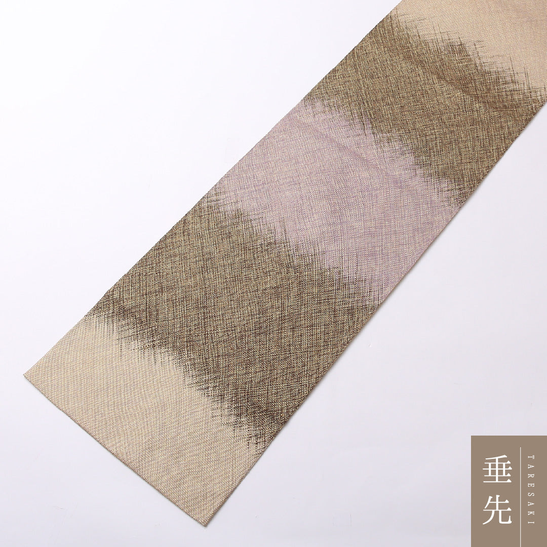 袋帯 帯丈452cm 全通 セミフォーマル Sランク 正絹 創作柄 シック 気品 紫系 1223-01520