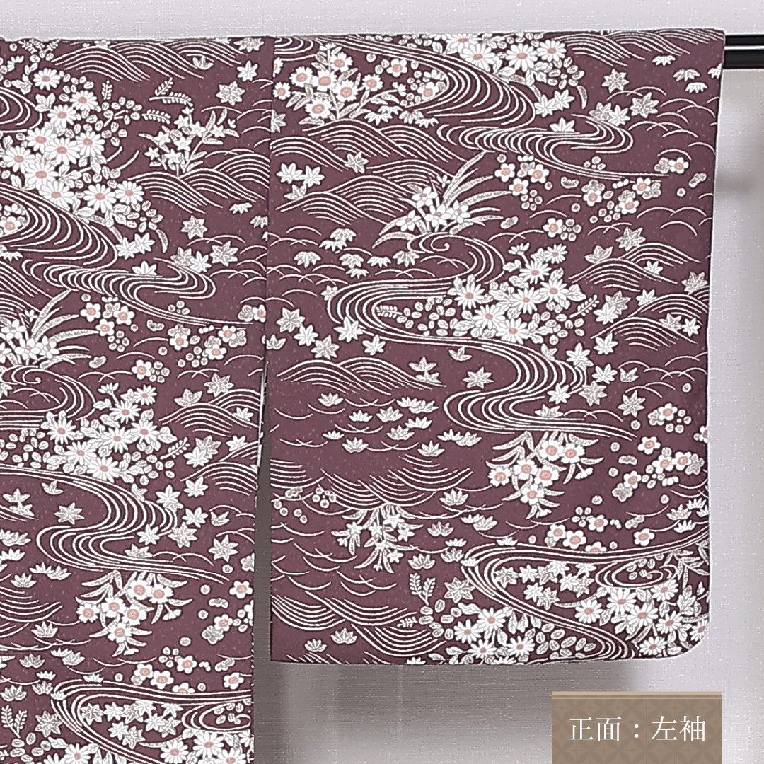 小紋 身丈161cm 裄丈64cm Aランク 袷 洗える着物 ポリエステル 広衿 1215-10027