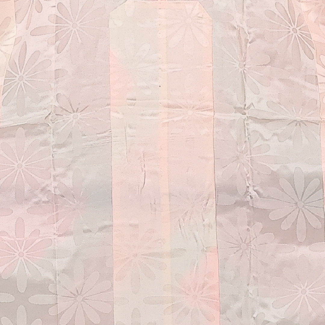 長襦袢 無双袖 身丈139cm 裄丈64cm 正絹 Sランク 紋意匠 (菊) 2XLサイズ 居敷当て ピンク系 RP 1239-14044