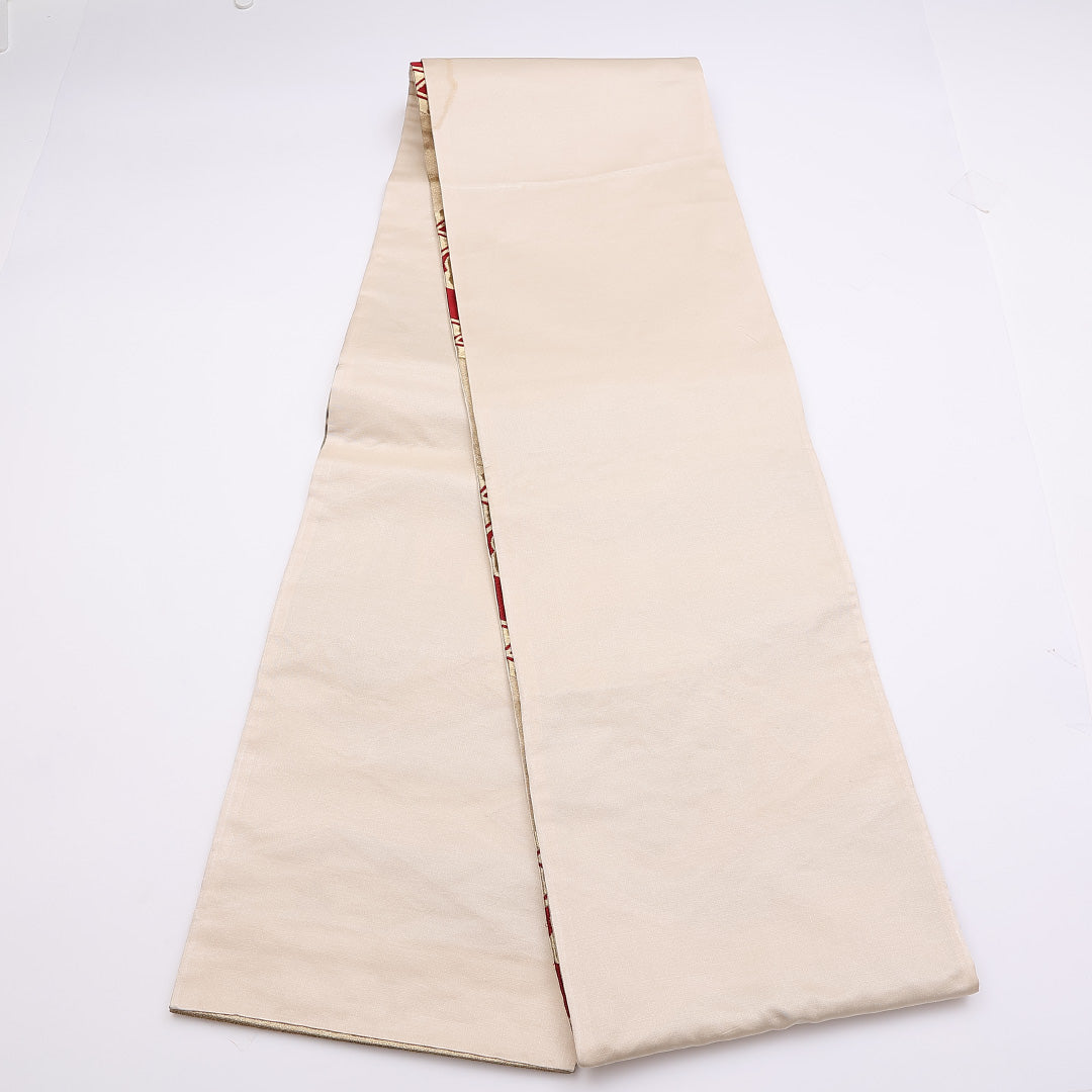 袋帯 帯丈412cm 正絹 六通 フォーマル 松皮菱 桐 金系 1243-00870