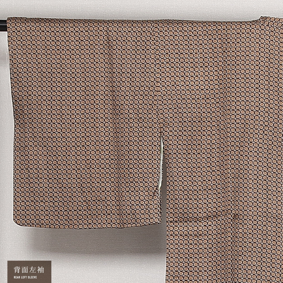道行コート 袷 身丈88cm 裄丈62cm 正絹 Sランク セミフォーマル Sサイズ ポケットあり コーヒー豆 赤系 RP 1237-13737