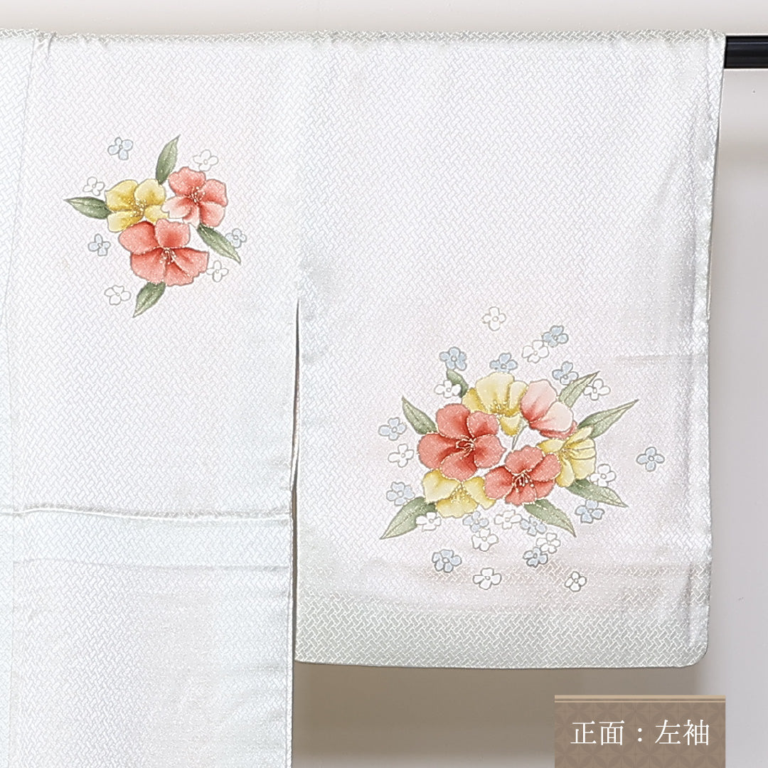 付下げ 袷 身丈158cm 裄62.5cm 正絹 牡丹 金彩 Bランク 1212-00674